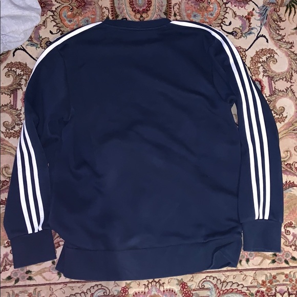Adidas Essentials navy crew neck striped sweater - Picture 4 of 4